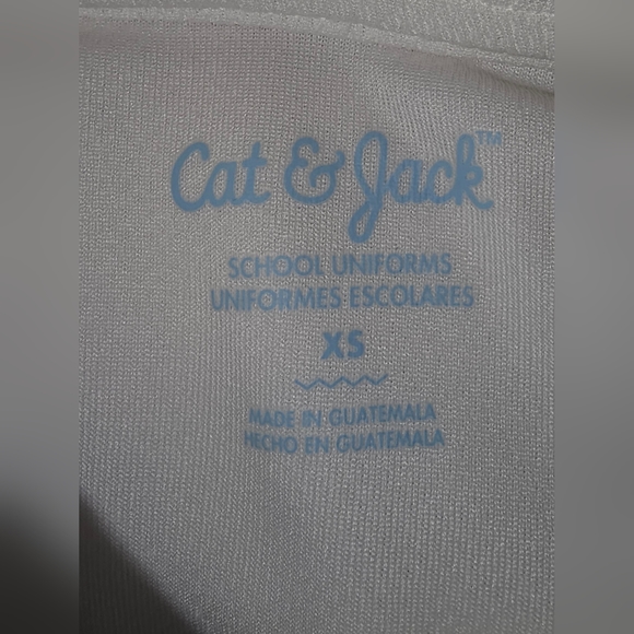 Cat & Jack Short Sleeve Polo Uniform Shirt size XS 4/5 - White - Picture 3 of 5